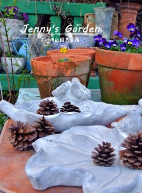 欧式风水泥花盆摆盘装饰