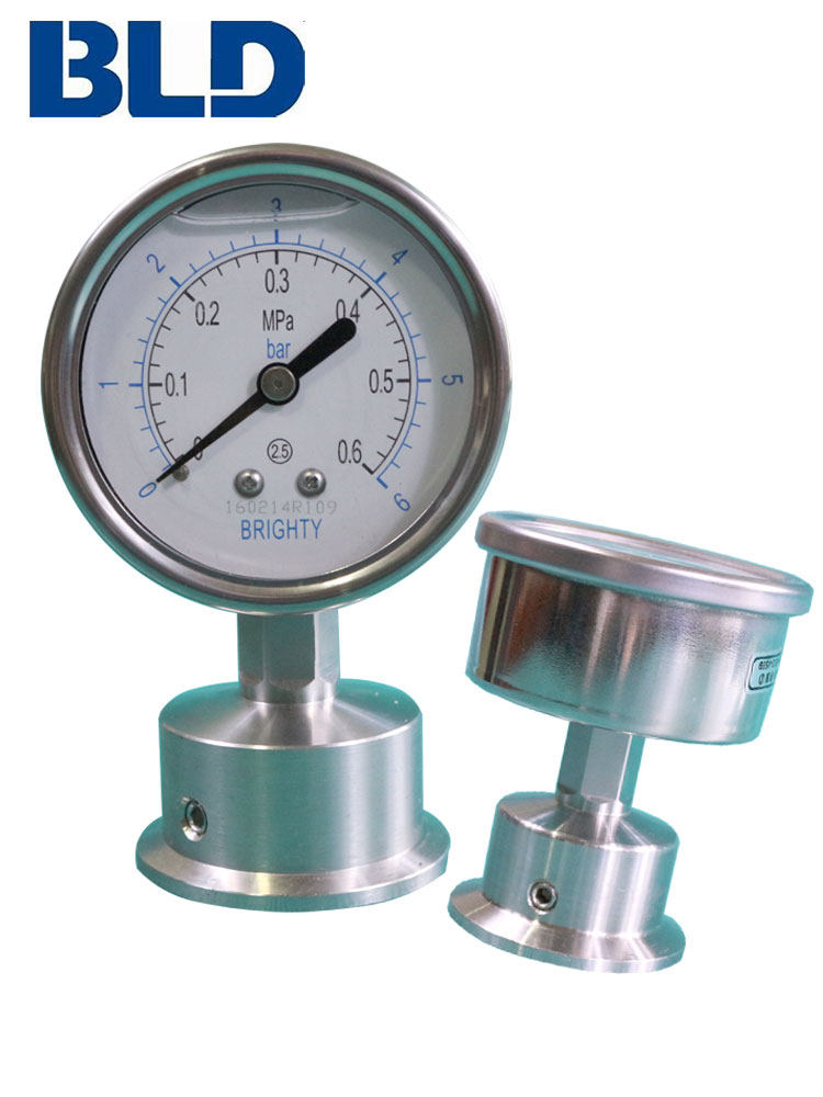 Beijing Brady YTNP63F6 stainless steel shock-resistant diaphragm pressure gauge Sanitary quick loading chuck anti-corrosion hot sale