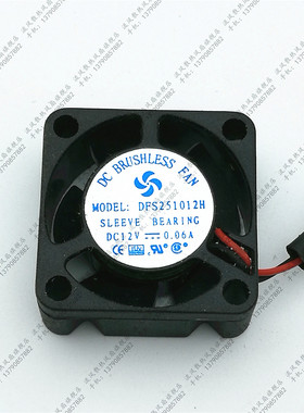 全新直流BRISJLESS风扇 DFS251012H 12V 0.06A 2.5CM 2510两线