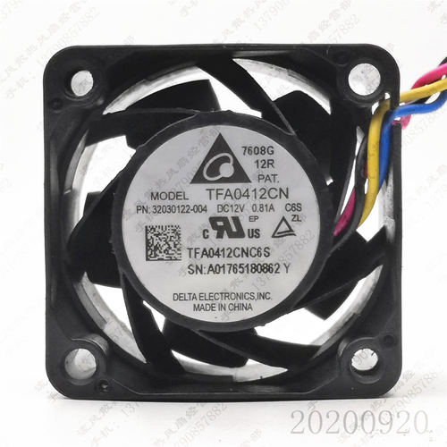 台达 TFA0412CN 4028 12V 0.81A 4CM 4线PWM控温 交换机风扇