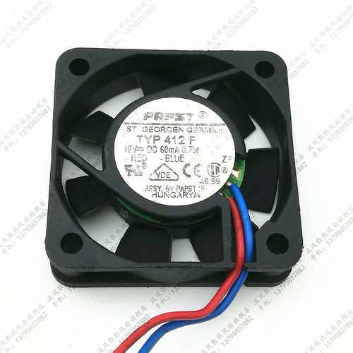 TYP 412F 原装ebmpapst 4010 DC 12V高精度仪器散热风扇
