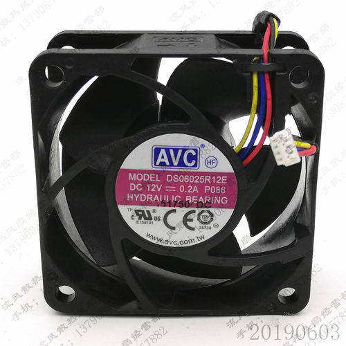 原装AVC DS06025R12E 6cm 6025 12V 0.2A pwm静音电脑CPU散热风扇
