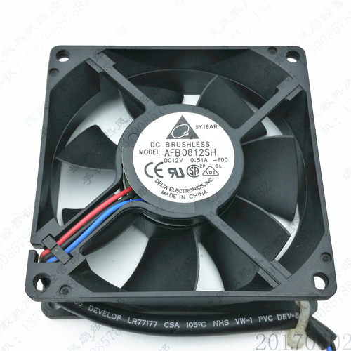 原装台达 AFB0812SH -FOO 8025 12V 0.51A 3线 机箱 测速 风扇8CM
