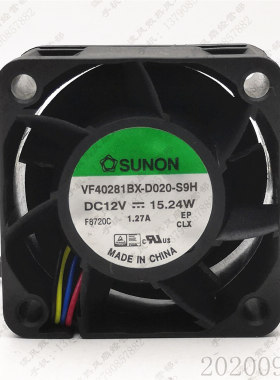 原装 SUNON VF40281BX-D020-S9H 12V 15.24W 4028 4CM 风扇风机