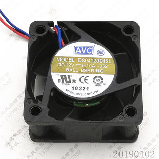 4CM 4020 12V 原装 3线 DS04020B12L 0.10A 双滚珠散热风扇 AVC