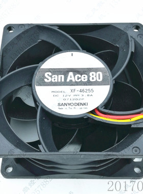 原装 三洋 SanAce8 XF46255 12V 3.8A 8038 4线 服务器 散热风扇