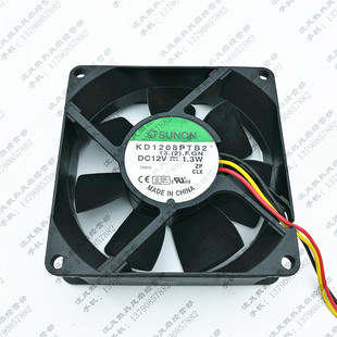 KD1208PTB2 12V 1.3W 原装 8CM 建准 8025 3线机箱电源风扇 SUNON