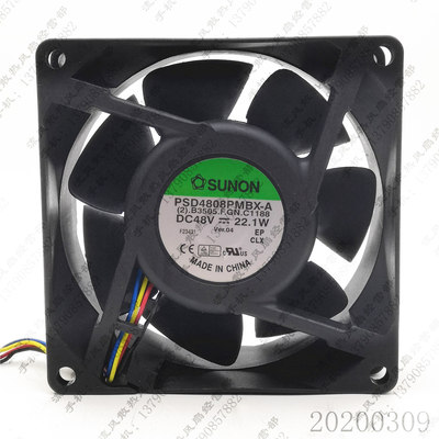 原装 SUNON 8038 48V 22.1W PSD4808PMBX-A 8CM 服务器散热风扇
