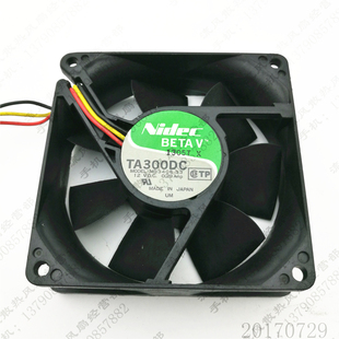 12V 机箱电源 Nidec 3线散热风扇 8CM M33406 8025 原装 0.29A