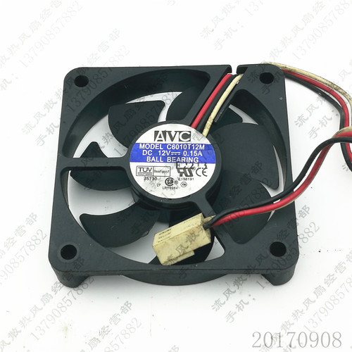 原装AVC C6010T12M 12V 0.15A 6010 6CM 3线 电脑机箱CPU散热风扇