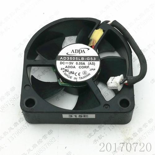 原装 ADDA AD3505LB-G53 5V 0.09A 3CM 3510 315E 3线 静音 风扇