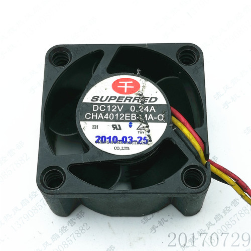 原装千红 CHA4012EB-MA-O 4020 4CM 12V 0.24A 3线南北桥散热风扇