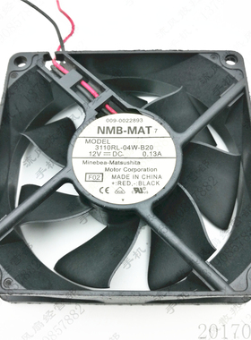 NMB 3110RL-04W-B20 12V 0.13A 8CM 8025 静音 双滚珠机箱风扇