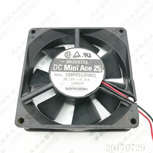 12V 0.21A 电源 三洋 散热风扇 机箱 109P0912H401 9CM 原装 9025