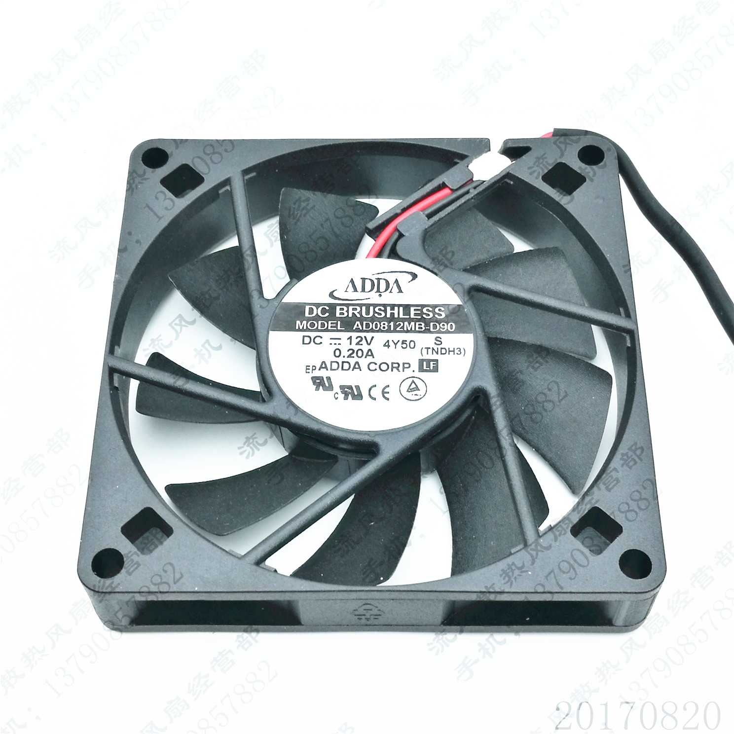 全新原装ADDA AD0812MB-D90 12V 0.20A 8015 8CM 2线电源散热风扇