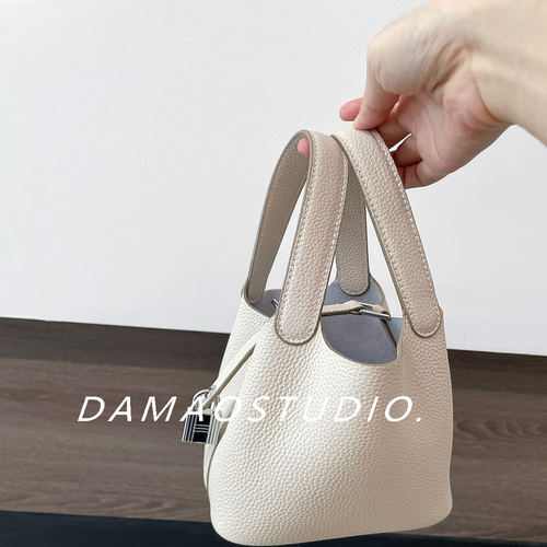 DAMAOSTUDIO潮togo牛皮高级菜篮子水桶包大容量百搭手提女包