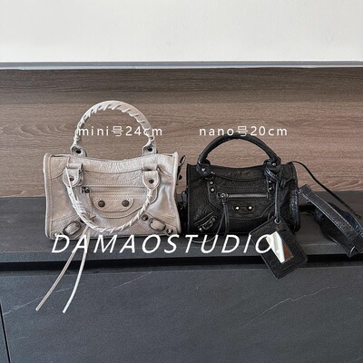 Damaostudio辣妹复古迷你nano铆钉流苏机车皮包单肩斜挎迷你女包