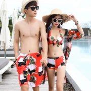 Những người yêu thích áo tắm thiết lập áo tắm đi biển bên bờ biển bảo thủ ba mảnh 2018 mẫu mới của cặp đôi Hàn Quốc - Vài đồ bơi 	đồ đôi đi biển big size