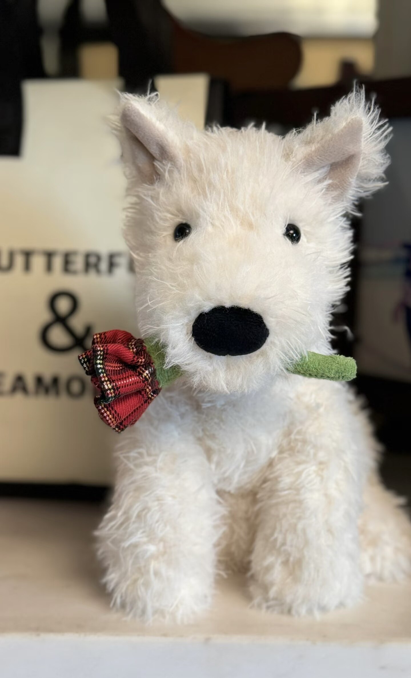 玫瑰狗狗毛绒玩具送礼2026情人节新品