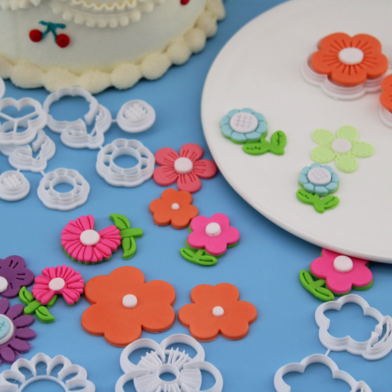 漫步兔ins风小花朵翻糖切模