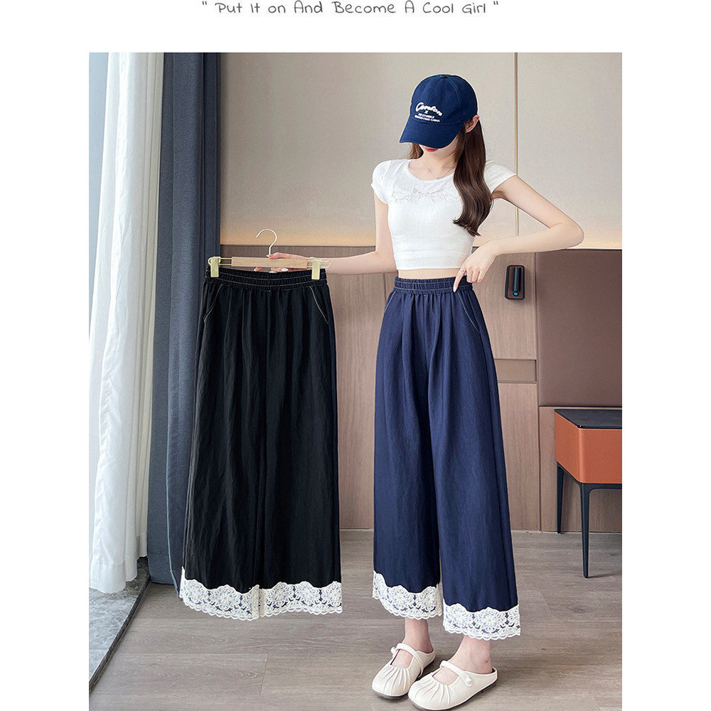 松紧腰天丝牛仔裤女夏薄款高腰垂图片