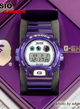 CASIO卡西欧G-SHOCK x BAPE DW-6900 2010年紫色猿人限定全新现货