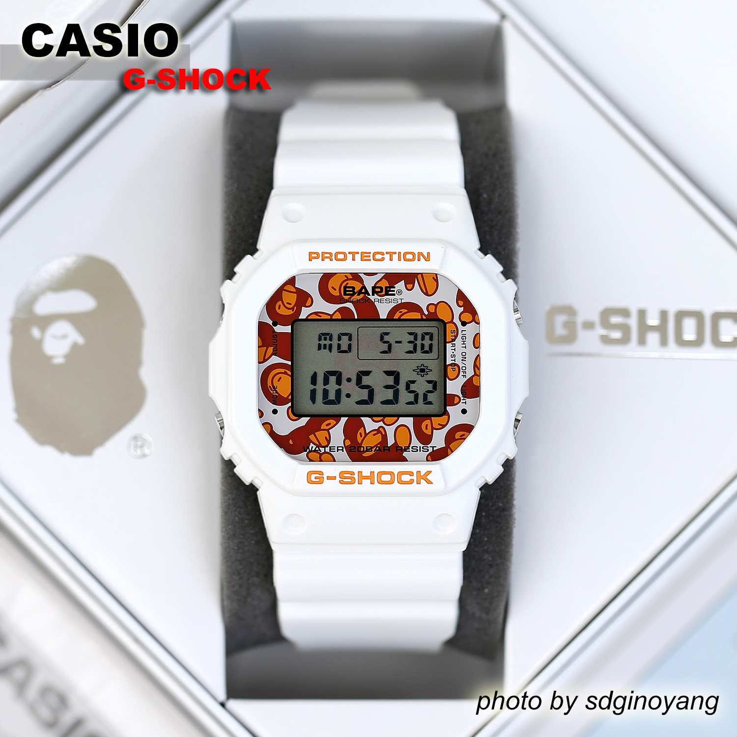 G-SHOCK白猿人全球限定方块手表