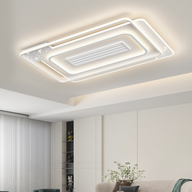 新款无叶风扇灯简约现代负离子静音电扇餐厅卧室灯护眼客厅吸顶灯