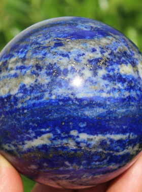 天然水晶球青金石装饰摆件