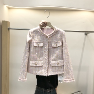 格格X98059小香风外套女欧洲站2023秋装新款百搭显瘦短外套上衣