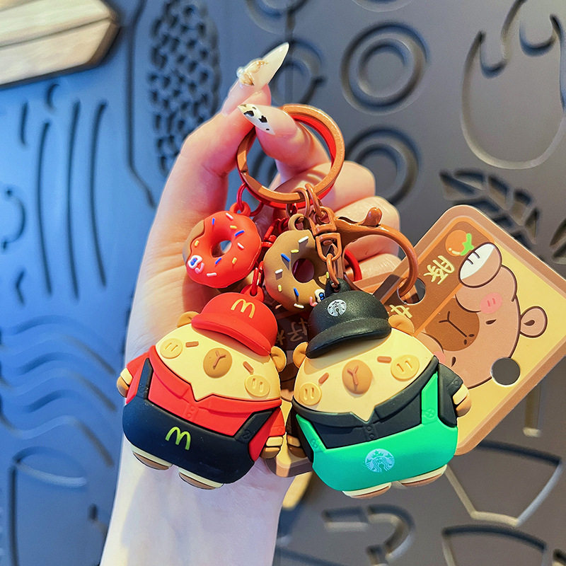 原创卡皮巴拉打工人钥匙扣女可爱卡通水豚公仔情侣包包挂件小礼品,节庆用品/礼品,钥匙扣,淘宝优惠券,粉丝福利购,淘宝优惠卷