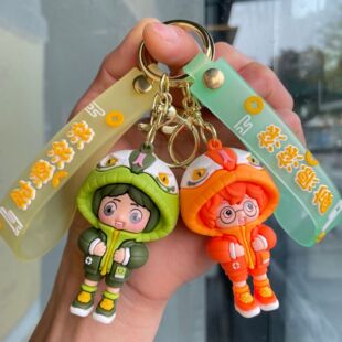2025蛇年变装男孩女孩情侣钥匙扣包包挂件汽车钥匙链娃娃机小礼品