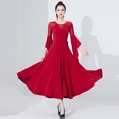 摩登舞新款 华尔兹国标舞大摆裙交谊舞连衣裙舞蹈高级练功服舞蹈裙