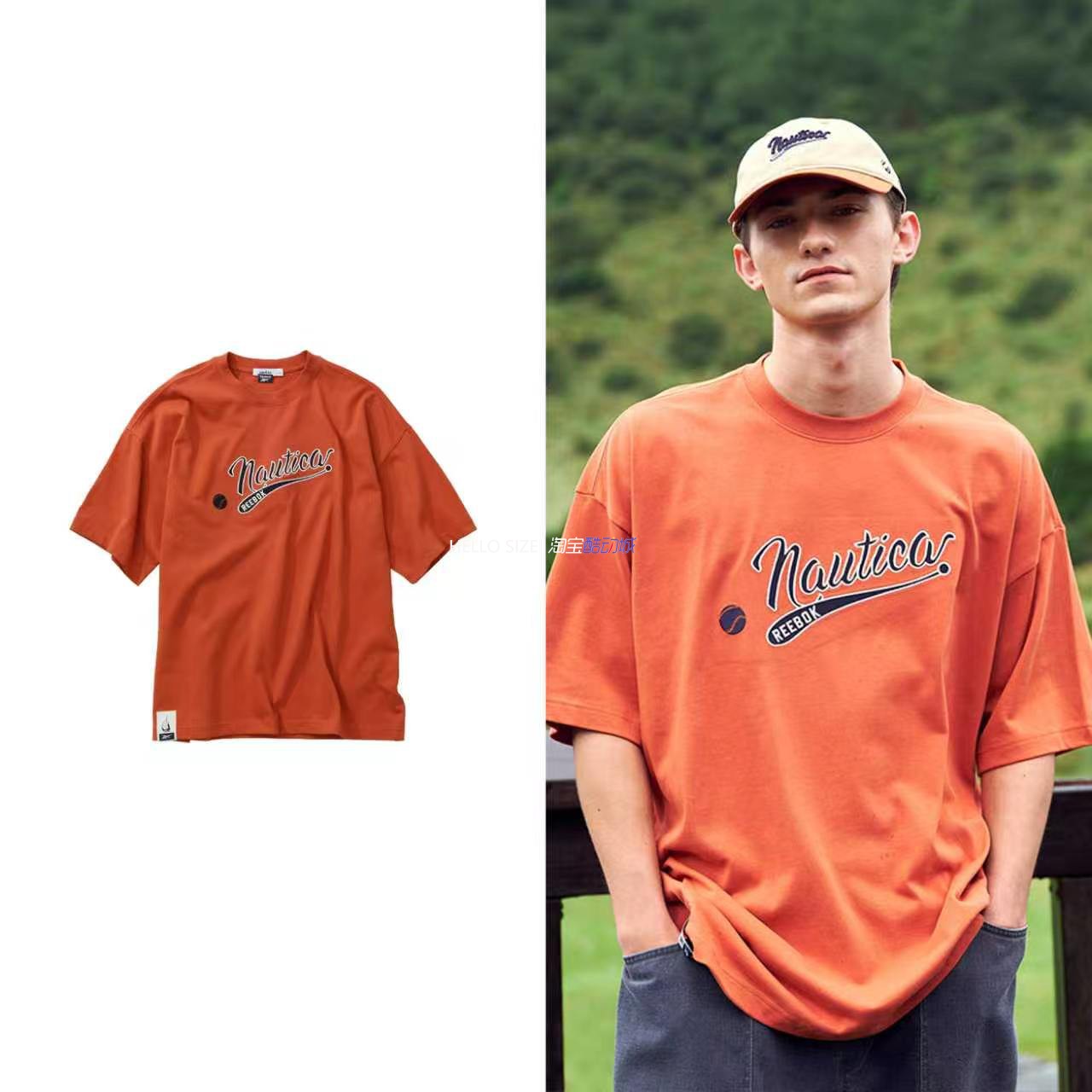 高端 联名 Nautica x Reebok Graphic Baseball Tee 男子秋冬短袖