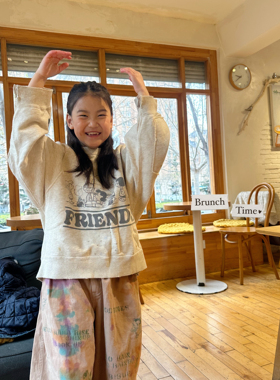 【特价】日小众潮牌GRI*S毛圈圆领卫衣袖口字母破坏领口