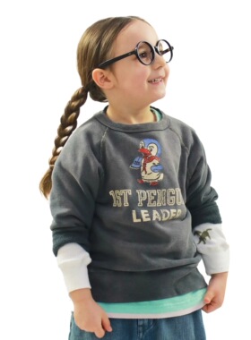 25新品 日系snoopy企鹅印花1st卫衣