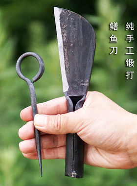安钢鳝鱼刀易磨纯手工锻打碳钢刀