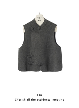 ZH【雪中春信】新中式盘扣红色马甲