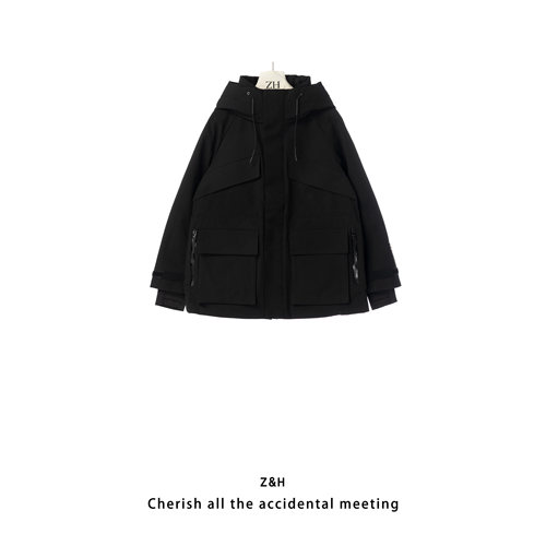 ZH【万物生】保暖新款百搭工装羽绒服鹅绒服女