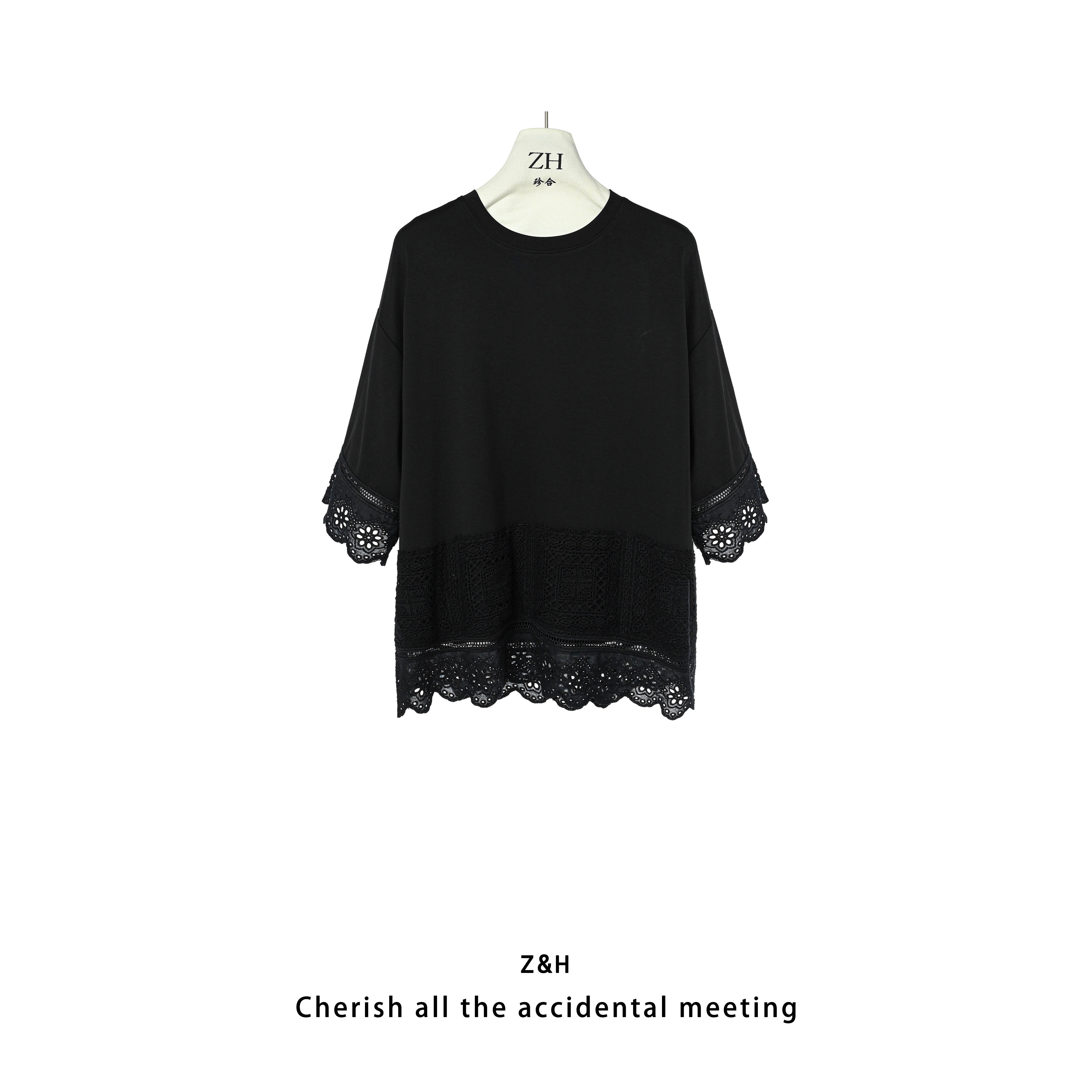 ZH【亦白】简约百搭宽松圆领短袖纯色T恤女