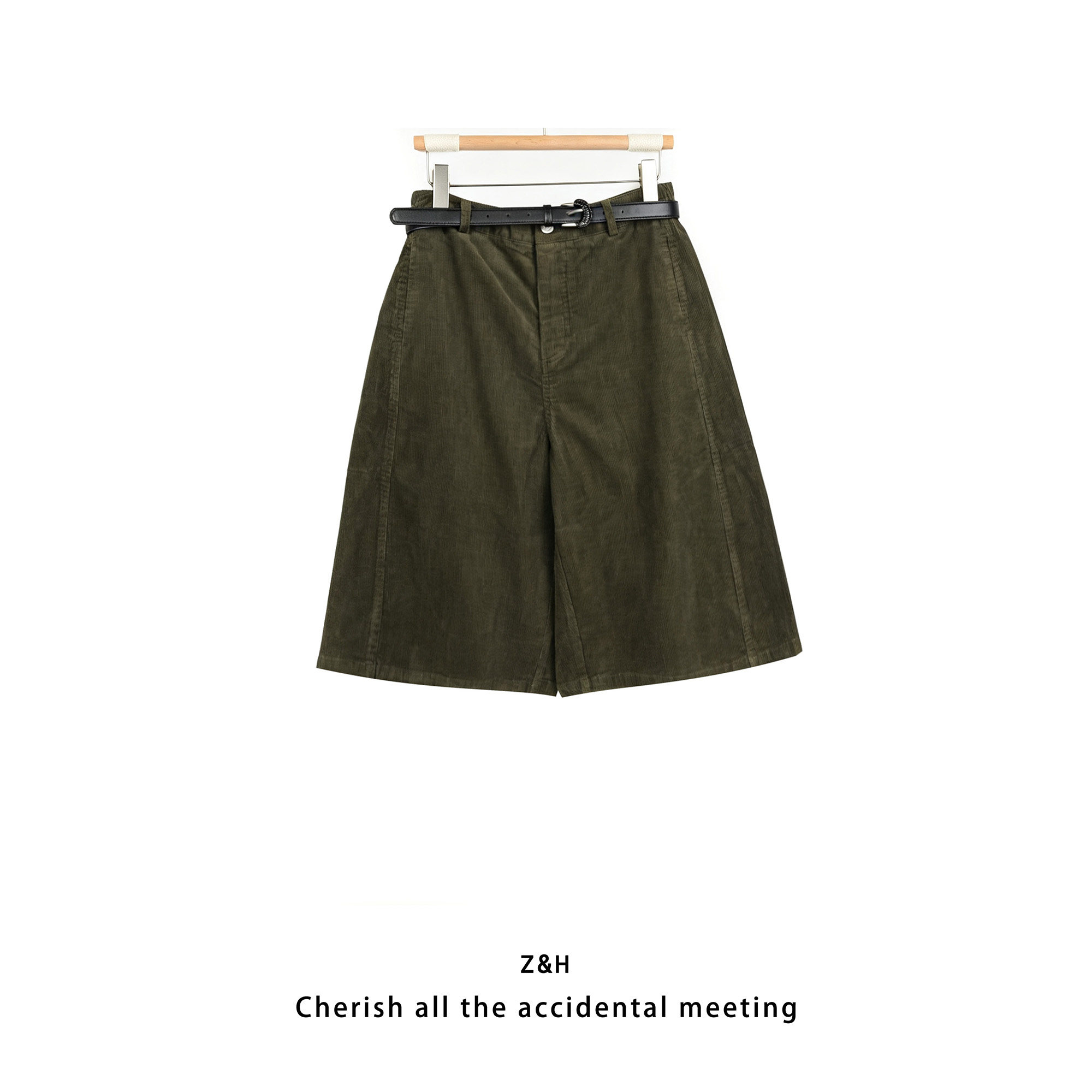 ZH【静谧苔原】纯色简约舒适休闲裤女百搭洋气条绒显瘦