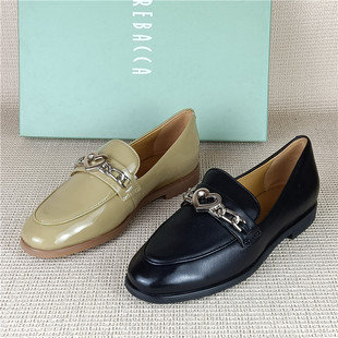 瑞贝卡专柜撤柜断码处理真皮女鞋百搭日常乐福鞋春季小皮鞋女单鞋