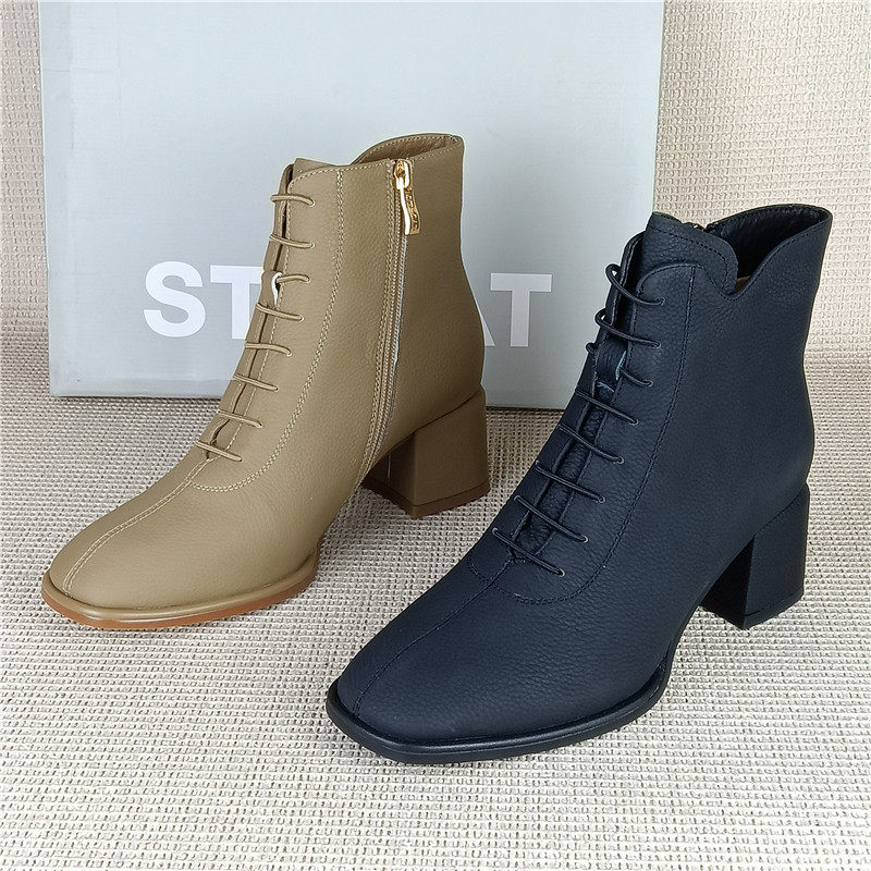 星期六专柜撤柜断码处理马丁靴粗跟百搭简约牛皮显瘦通勤日常短靴,女鞋,时装靴,淘宝优惠券,粉丝福利购,淘宝优惠卷