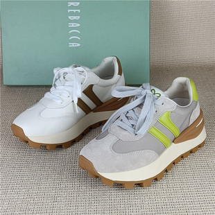 瑞贝卡专柜撤柜断码处理真皮女鞋休闲百搭运动鞋春季老爹鞋旅游鞋