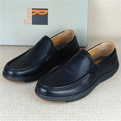 瑞贝卡专柜撤柜断码 中年爸爸鞋 处理真皮男鞋 套脚软底商务休闲皮鞋