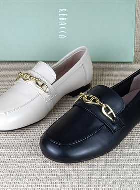 瑞贝卡专柜撤柜断码处理真皮女鞋休闲百搭平底一脚蹬春季羊皮单鞋