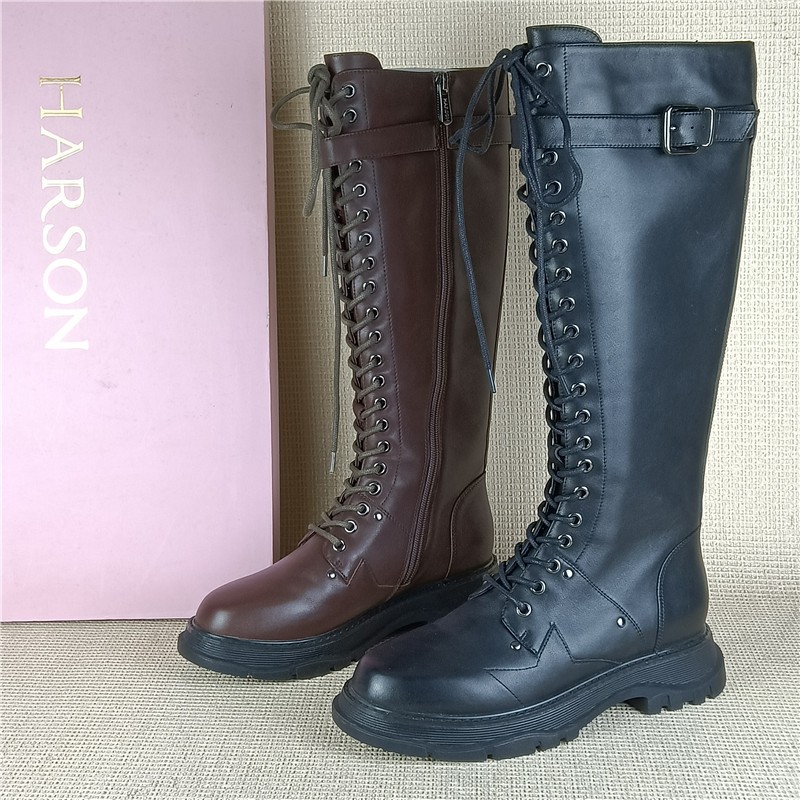 哈森品牌撤柜断码处理真皮骑士靴