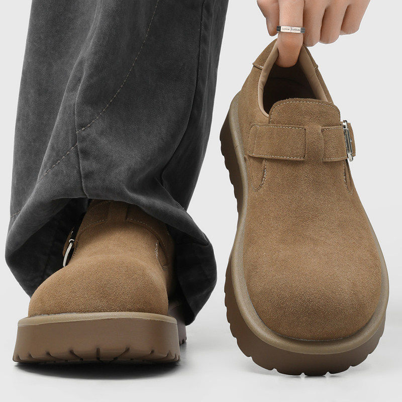 大头勃肯鞋男女款厚底增高小众德比鞋子休闲懒人一脚蹬全包乐福鞋