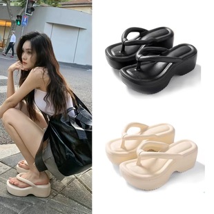 厚底人字拖防滑增高女款 新款 赵露思同款 外穿2025夏季 潮 凉鞋 沙滩鞋