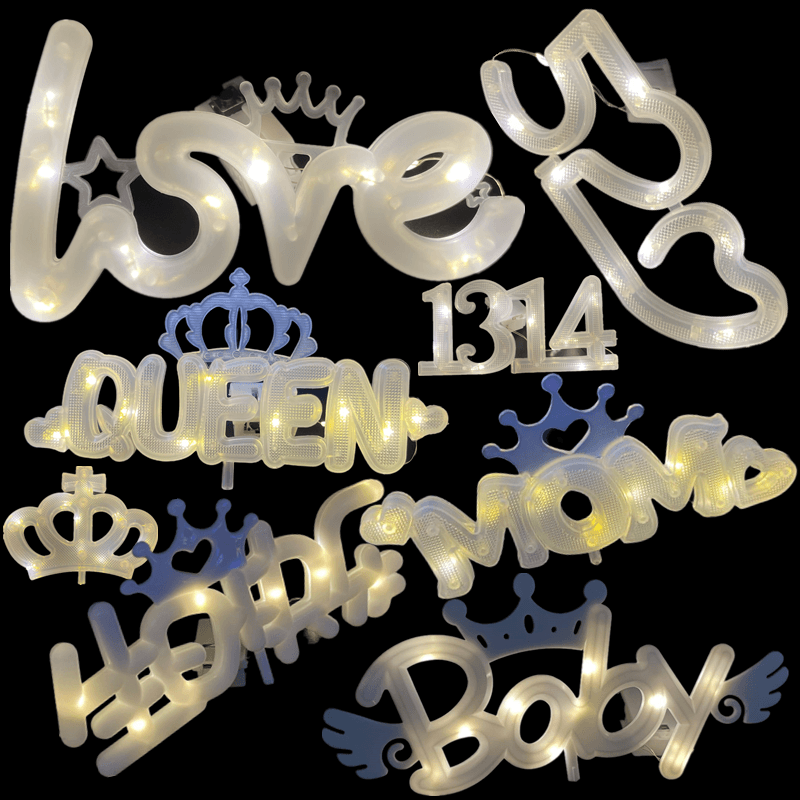 love蛋糕灯生日快乐灯牌baby皇冠花束灯暖白女王mom少女心告白灯